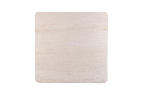 Once Tableware - Quadro Regular (Size : 9 x 9 x 0.85 Inches)-Set Of 25 Ecofriendly Disposable Palm Leaf Dinner Plate