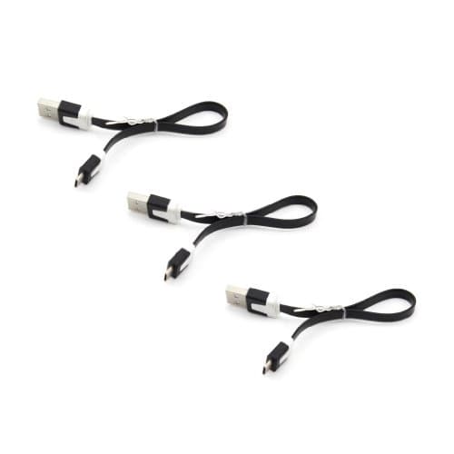 ChineOn Short Flat Micro USB Sync Data charg Cable for Galaxy S4 i9500 S3 i9300 S2 S(Pack of 3: Black)