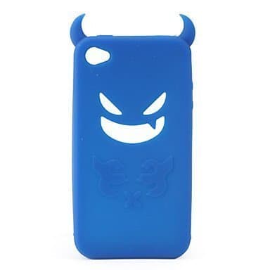 Devil Protective Silica Gel Case for iPhone4 - Blue