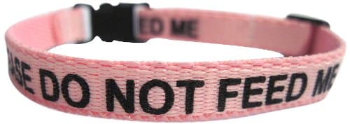Please Do Not Feed Me Collar Pink