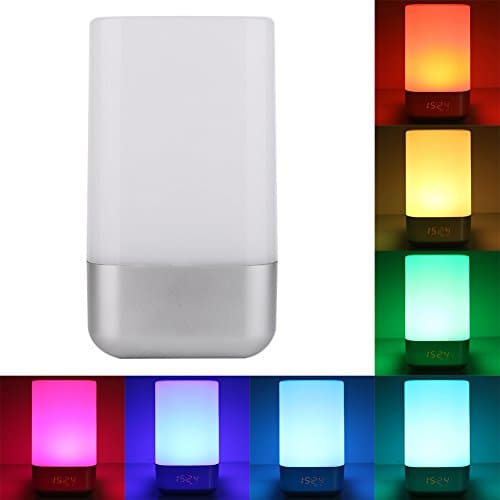 LED Bedside Lamp - Intelligent Wake-Up Light - Multi-Light Mode Touch Night Light, 5 Kinds Of Sound, Charging Portable Alarm Clock