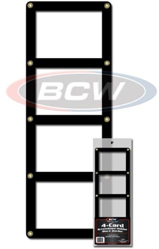 4 Card Display Holder - Black Border Screwdown Frame