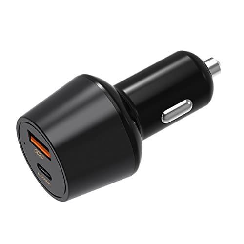AROC Quick Charge 3.0 Car Adapter, USB Type C Car Charger 48W QC 3.0 USB-A Port + USB Type-C PD 2.0 Port for iPhoneX/8/7/6s/6s Plus Samsung Galaxy Huawei Google Pixel/XL Macbook Pro (Black)