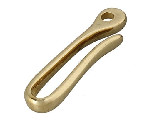 FlowerKui 50mm Retro Solid Brass Hook Key Chain U Hook Clip Holder