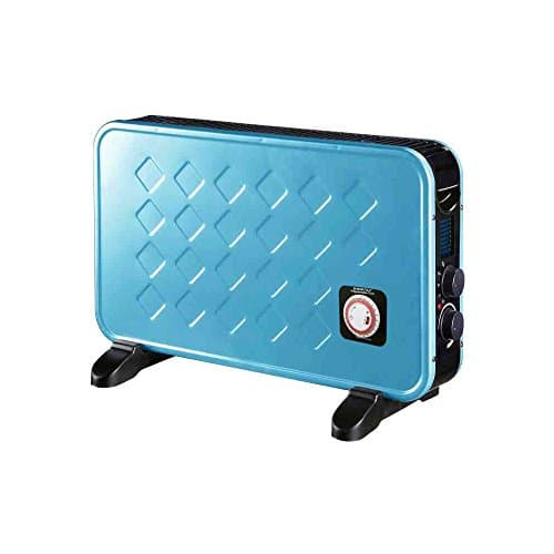 CFG E389 extended-cube Ventilated Metal Blue Programmable Timer 1250 W Convector Heater 2000 W IP20 Heat Adjustable Thermostat Fan Heater Electrical Resistance Portable Heater Heating