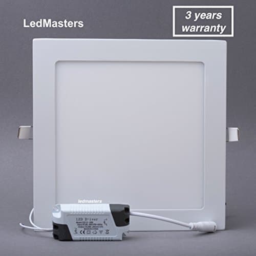 15w LED Slim Ceiling Panel Light Reccessed Downlight Cold Square White 6000-6500k (15w Square Cold White)