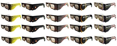 Eclipse Glasses - CE Certified Safe Solar Eclipse Glasses - 20pk Assorted- Eye Protection by American Paper Optics