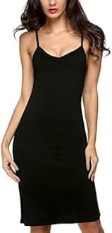 AvidloveWomen Full Slips Sexy Chemise Nightgown V Neck Straight Dress Nightwear S-4XL