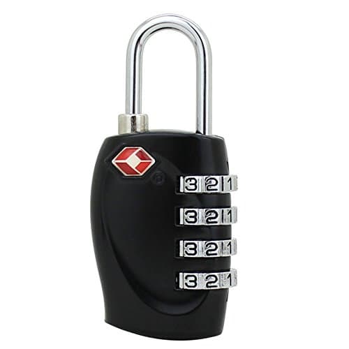 Code Lock tsa330 Luggage Locks, 4-Digit TSA Approved Lock, Security Padlock, Number Code Locks for Travel Suitcases Luggage Backpacks,Computer Bags Gym Lockers Toolbox Case ect-Black