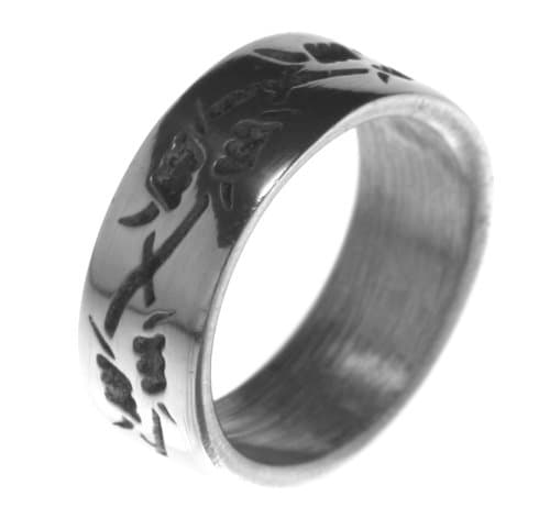 Alpaca Silver Ring Barbed Wire Control, War, Oppression