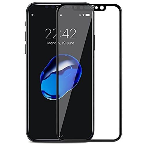 For iPhone X Screen Protector 5D [New Version Reinforced Edges]. MARVTEK 3D Round Edges Full Cover Tempered Glass for iPhone X 5.8 inch. - Black