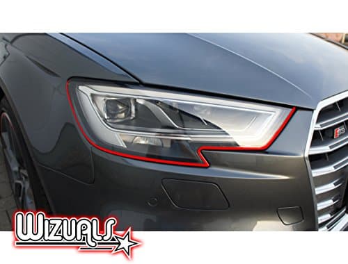 Devil Stripes Eye Headlight Original Wizuals + Mirror Set 4x Devil Stripes Stripes Set of 6with 2x Free Mirror Benz E Class W211Stripes in red