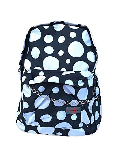 Devil Dagger Big White Dots, Circles On A Canvas Of Blackness 70s Lava Creation Special Awesome Pattern Rucksack Mix Vintage Alternative Fashion Daypack Tablet Bag Unisex Casual School Backpack