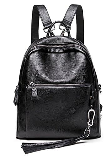 Himaleyaz Lady Backpack Handbag Lychee Pattern Leisure Backpack For Students Women Backpack Shoulder Bag PU Leather Black