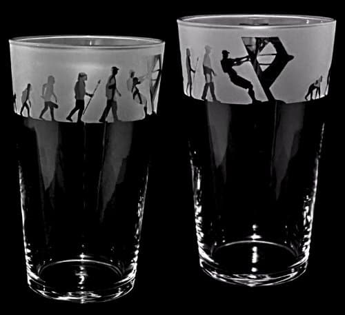 WINDSURFING EVOLUTION GIFT ~ Boxed Conical PINT GLASS