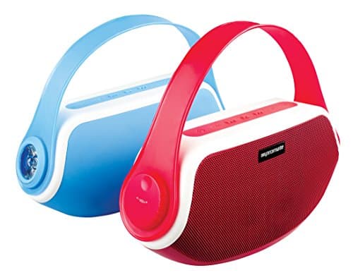 Promate Safari Multi-Function Handy Bluetooth Speaker with Built-In Power Bank, Flashlight, FM Radio, Micro-SD Slot and USB Reader - Red