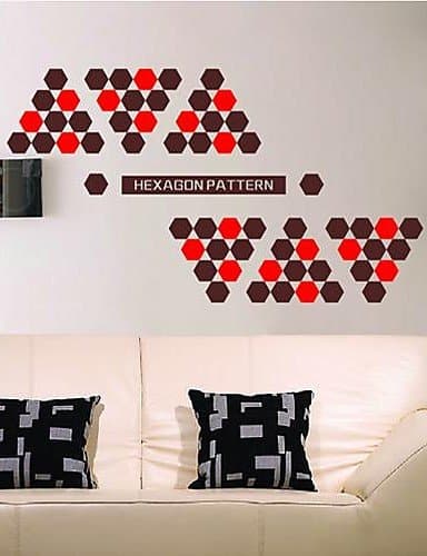 Wall Stickers Wall Decals, Modern Abstract the hexagonal geometry pattern PVC Wall Stickers , yellow