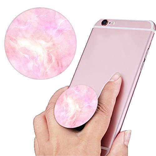 Multi-Function Mounts and Stands, Expanding Stand Grip Pop Mount Socket for Smartphones, iPhone and Tablets-Light pink marble