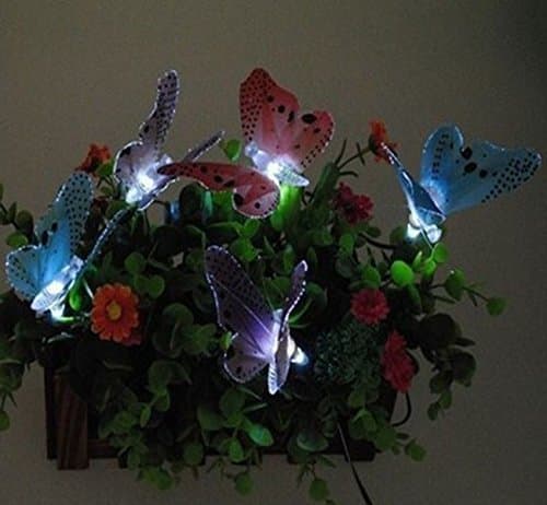 10 LED Simulation Fiber-optic Butterfly Solar Decorative Light String Of Lawn Lamp Animal Model String Of Colored Lights