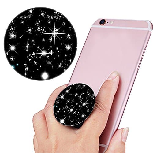 Multi-Function Mounts and Stands, Expanding Stand Grip Pop Mount Socket for Smartphones, iPhone and Tablets-Black starry sky