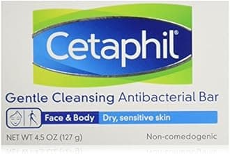 Cetaphil Antibacterial Gentle Cleansing Bar, 4.5-Ounce Bar Pack Of 6