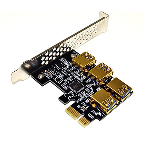 PCI-E Riser Extender for Bitcoin\Litecoin\ ETH coin ，4 in 1 PCI-E Riser Adapter Board USB3.0 PCI-E Rabbet