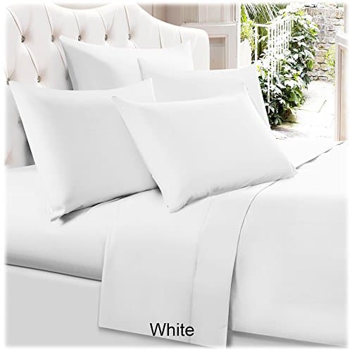 10-Piece Cotton Touch Luxe Bedding Microfiber Sheet Set of Two, White, King