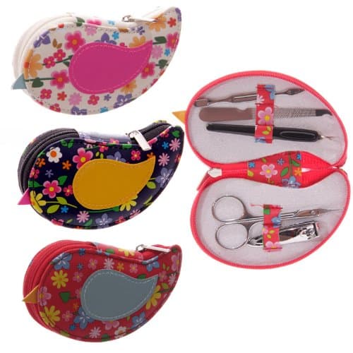 Cute Flower Pattern Bird Manicure Set