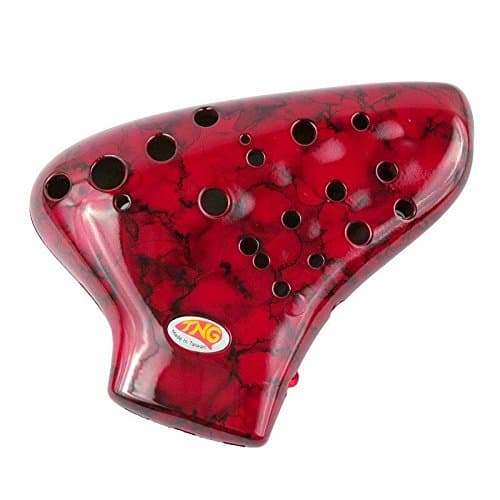 "Nebula" TNG Ocarina Wine Red w. diffused nebulous cloud pattern - Triple (3) Voicing Hole Alto C Key / total of 3 Octave Chromatic Range ABS Resin Ocarina - Hardness &amp; Endurability