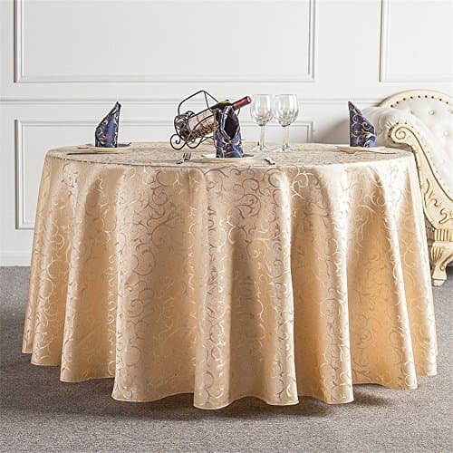 European Style Solid Color Golden Jacquard Pattern Decorative Rectangular Tablecloths Beige