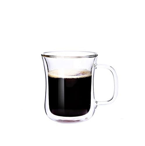 U-Type Simple Espresso Cups-QUANSHENG Double-Layer High-Temperature Insulation of High Borosilicate Coffee Cup