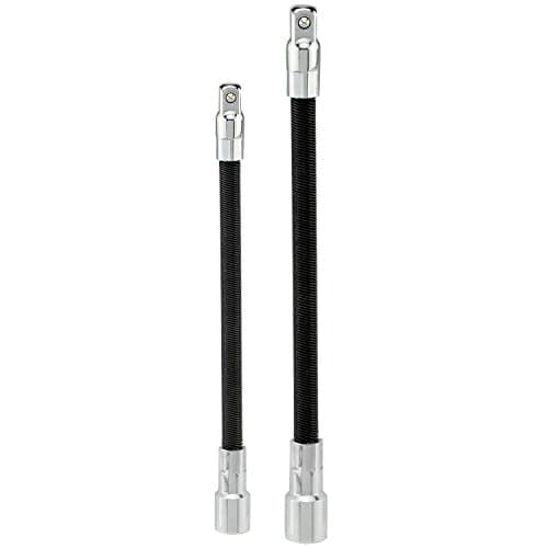 2pc Flexible Socket Extension 1/4" x 6 inch 3/8" x 8" Long Ratchet Set Flex Tool