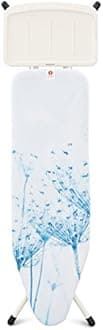Brabantia - Ironing Board B - Extra Large Steam Iron Rest - Adjustable in Height - Non-Slip Rubber Feet - Cotton Cover with Foam Layer - Foldable Unit - Cotton Flower - 124x38 cm