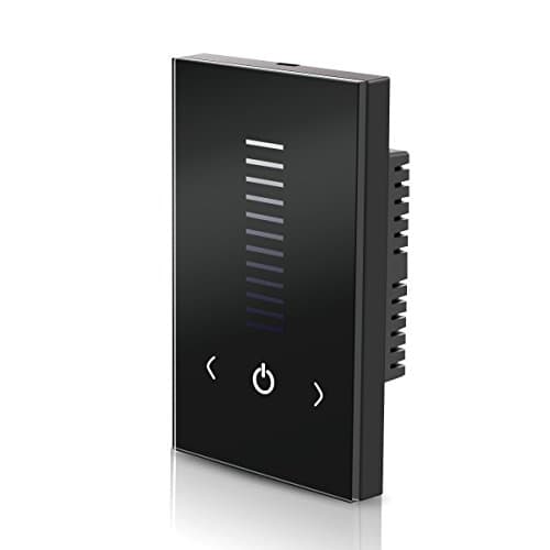 Chiefmax Wall-mounted Glass Touch Panel LED Dimmer Switch / Brightness Controller (Black)