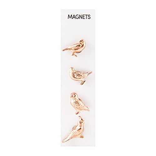 Three By Three Seattle Solid Cast Bird Magnets Copper Pack of 4 (22233)