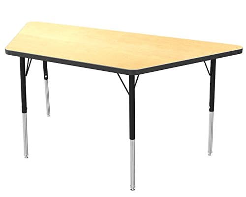 Marco Group Trapezoid Adjustable Activity Table, 24" Width x 48" Length, Maple, Toddler Legs
