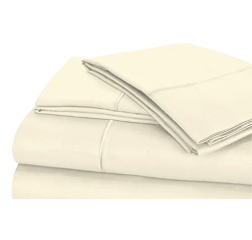 600 Thread Count 100% Long Staple Soft Cotton Sheet Set with BONUS Pillowcases, 6 Piece Set,QUEEN SHEETS, Smooth Sateen Weave,16" Deep Pocket,Luxury Bedding,Marrow Hem,ECRU,by Dream Castle Linens