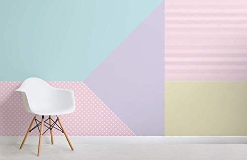 Custom Customization Multi-Coloured Pastel Geometric Pattern Wallpaper Mural 400×200cm