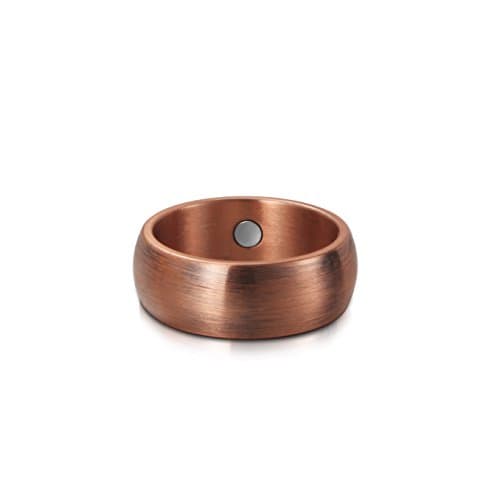 VITEROU Basic 8MM Magnetic Pure Copper Therapy Ring with 2 Powered Magnets for Arthritis Pain Relief Comfort Fit,Size 7-13