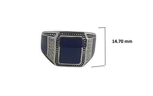 925 SOLID STERLING SILVER RING WITH BLUE ENAMEL IN DIFFERENT SIZES (CR40)