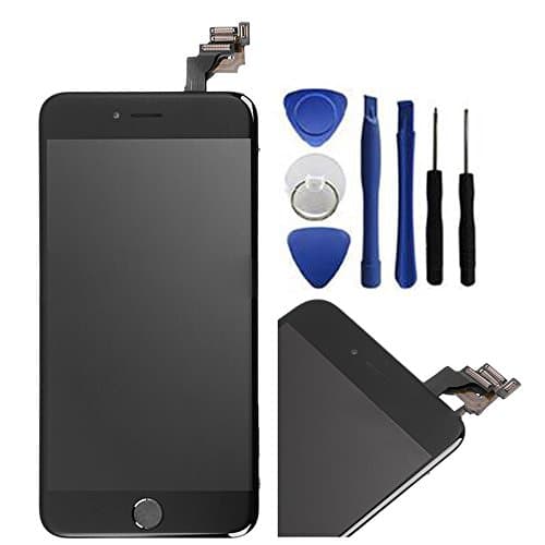 Coreplace For iPhone 6 Plus LCD Screen Replacement Touch Digitizer Full Assembly with Home Button + Ear Speaker + Front Facing Camera + Frame with Repair Tools and Screen Protector (5.5 inch Black)
