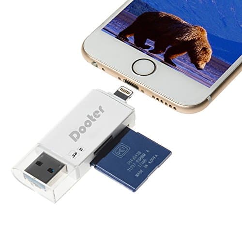 Dooter Lightning to SD Card Reader USB,Memory TF Card Viewer Adapter for iPhone iPad Android Apple Macbook Pro,Support SD Micro SDXC/SDHC UHS-I Card 3 in 1