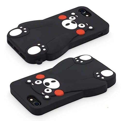 CHOCOCASE Black Bear Case for iPhone 7 iPhone7 4.7" Screen Regular Size Soft Silicone Material Japanese Style 3D Cartoon Cute High Fashion Stylish Kids Teens Girls Women Protective