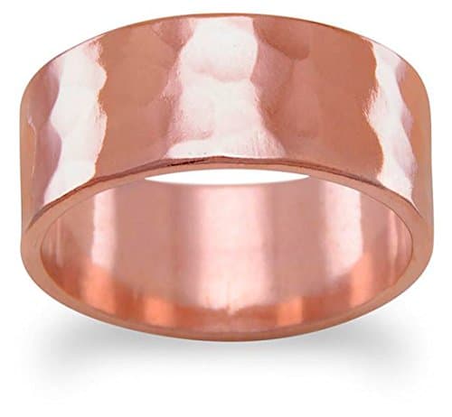 8mm Solid Copper Hammered Ring, Sizes 6-12