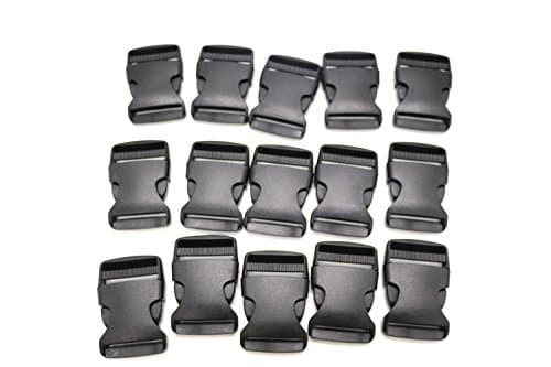 JustThread Flat Side Plastic Buckles - 3/8 5/8 3/4 1 1.25 1.5 2 inch - Multi-Color, Black - Bulk Value Packs - Suitable for Crafts & DIY (1 inch (pack of 100), Black)
