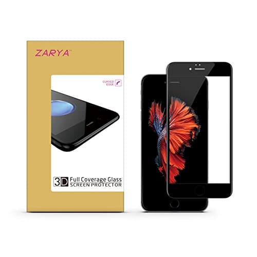 iPhone 6s Plus Screen Protector,Zarya 3D Full Coverage Tempered Glass Screen Protector iPhone 6s/iPhone 6s Plus/iPhone 7/iPhone 7 Plus (iPhone 6s Plus Black)