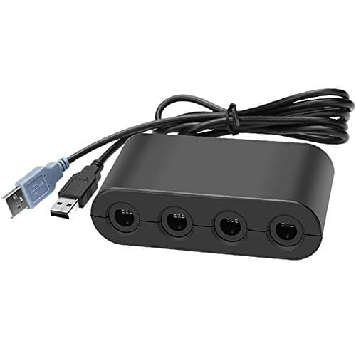 FENGWANGLI Wii U Gamecube Controller Adapter Gamecube NGC Controller Adapter for Wii U Switch and PC USB Easy to Plug and No Driver Need 4 Port Gamecube Adapter Black(Updated Version)