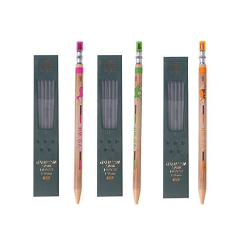 AISme 1Set Mechanical Pencil Refillable Type With Refill Box Simple Click 2.0 mm
