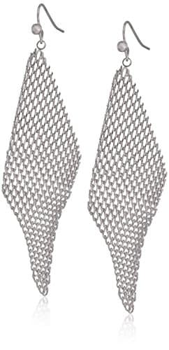 Jules Smith Mini Mesh Wave Silver Drop Earrings