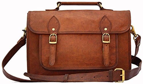CoolStuff 15" Distressed Genuine Leather Camera Bag Camera Case Camera Satchel Removable Camera Padding Travel camera Bag